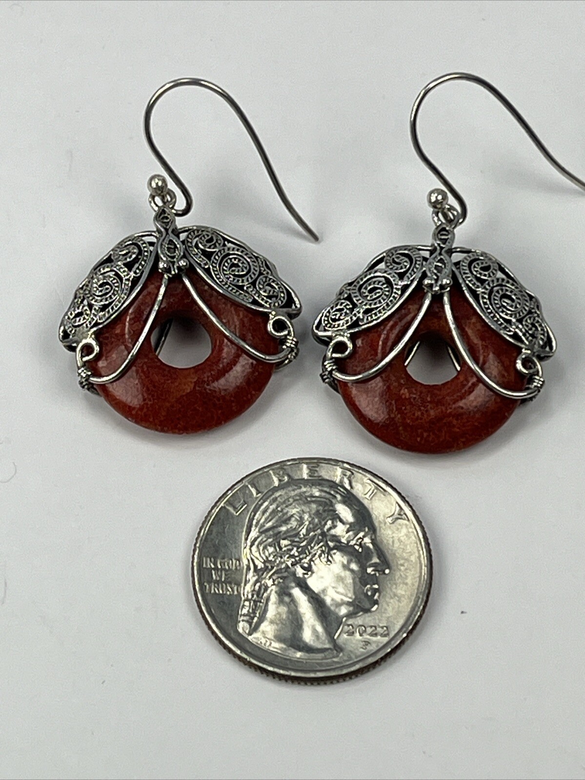 BJ Signed 925 Sterling Silver Scroll Filagree Cor… - image 5