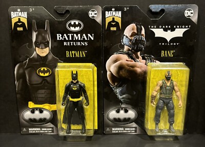 DC Comics Batman Returns Keaton & Dark Knight Trilogy Bane 4'' Figures Set of 2