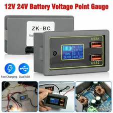 LCD DC Battery Capacity Monitor Meter 24V 12V Volt Amp for Car RV Solar System U