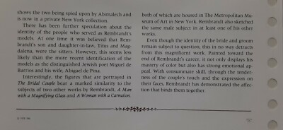 Franklin Mint Genius of Rembrandt PR .925 Silver Medal - Bridal