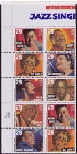 US USA Sc# 2861a MNH FVF PL# BLOCK Jazz & Blues Musicians