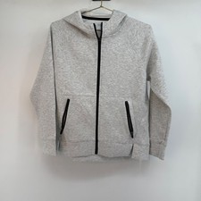 DSG Girls Sport Fleece Full Zip Hoodie Light Heather Grey Size L