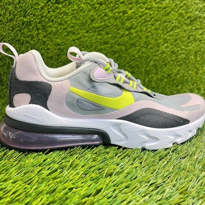 Nike Air Max 270 React Girls Size 5Y Gray Pink Athletic Running Shoes Sneakers