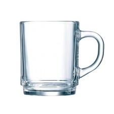 Luminarc Mug Tempered Glass Clear Stackable Retro Dishwasher Safe Coffee 230ml