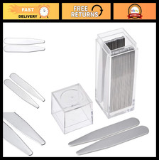36pc Stainless Steel Collar Stays Set in Clear Box for Men's Dress Shirts - Cust
