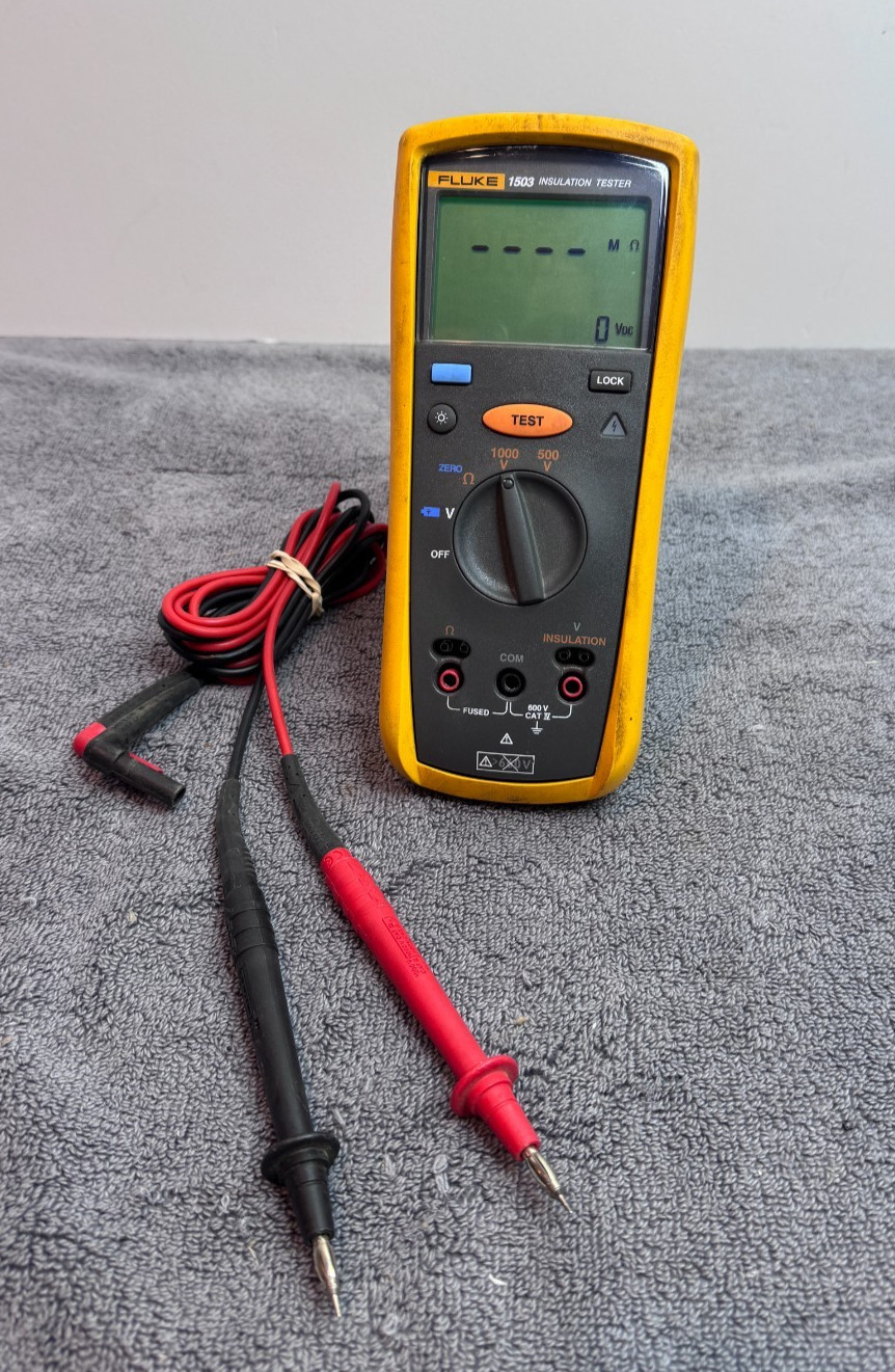 Fluke 1503 Digital Insulation Resistance Tester Multimeter w/ Genuine Leads