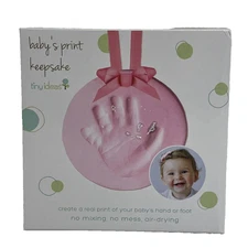 Tiny Ideas Baby's Print Keepsake Handprint/Footprint Ornament, DIY Clay