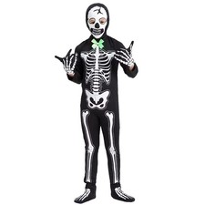 Skeleton Costume Kids Halloween Costume Glow In the Dark Spooky Fancy Clothes
