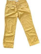VTG Blue Dot Utility Capri Pants Women's Size 2 Yellow Made in USA