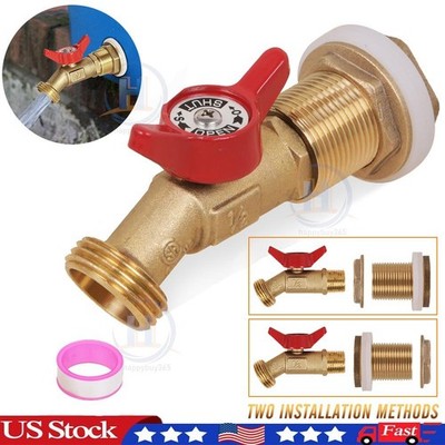 Brass Water Spigot for Bucket Rain Barrel with bulkhead fitting - for outdoors