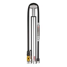 LEZYNE Micro Floor Drive HVG Gloss Silver Portable Bicycle Floor Pump