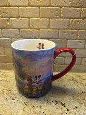 Disney Mickey and Minnie Mouse Sweetheart Cove Thomas Kinkade 14oz Mug Beautiful