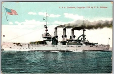Antique Postcard Uss Louisiana N.L Stebbins, 1906 Naval Artwork 1900s
