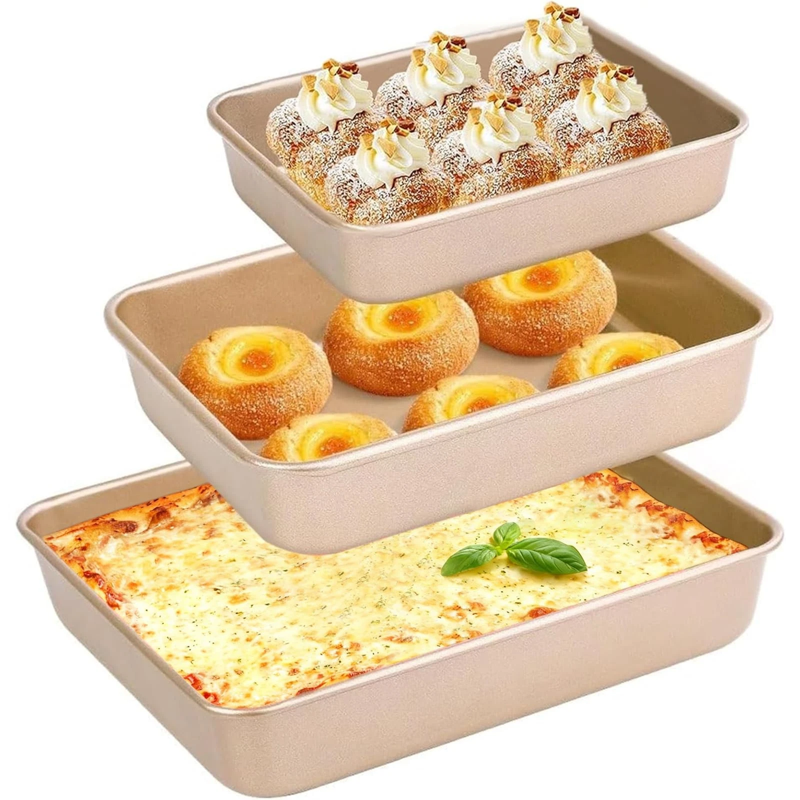 Nonstick Deep Baking Pans for Oven Tray Cake Carbon Steel Pan Baking Sheets S...