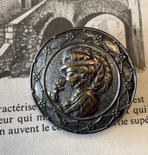 Antique Woman Victorian Picture Metal Button 1.15" Bridgerton