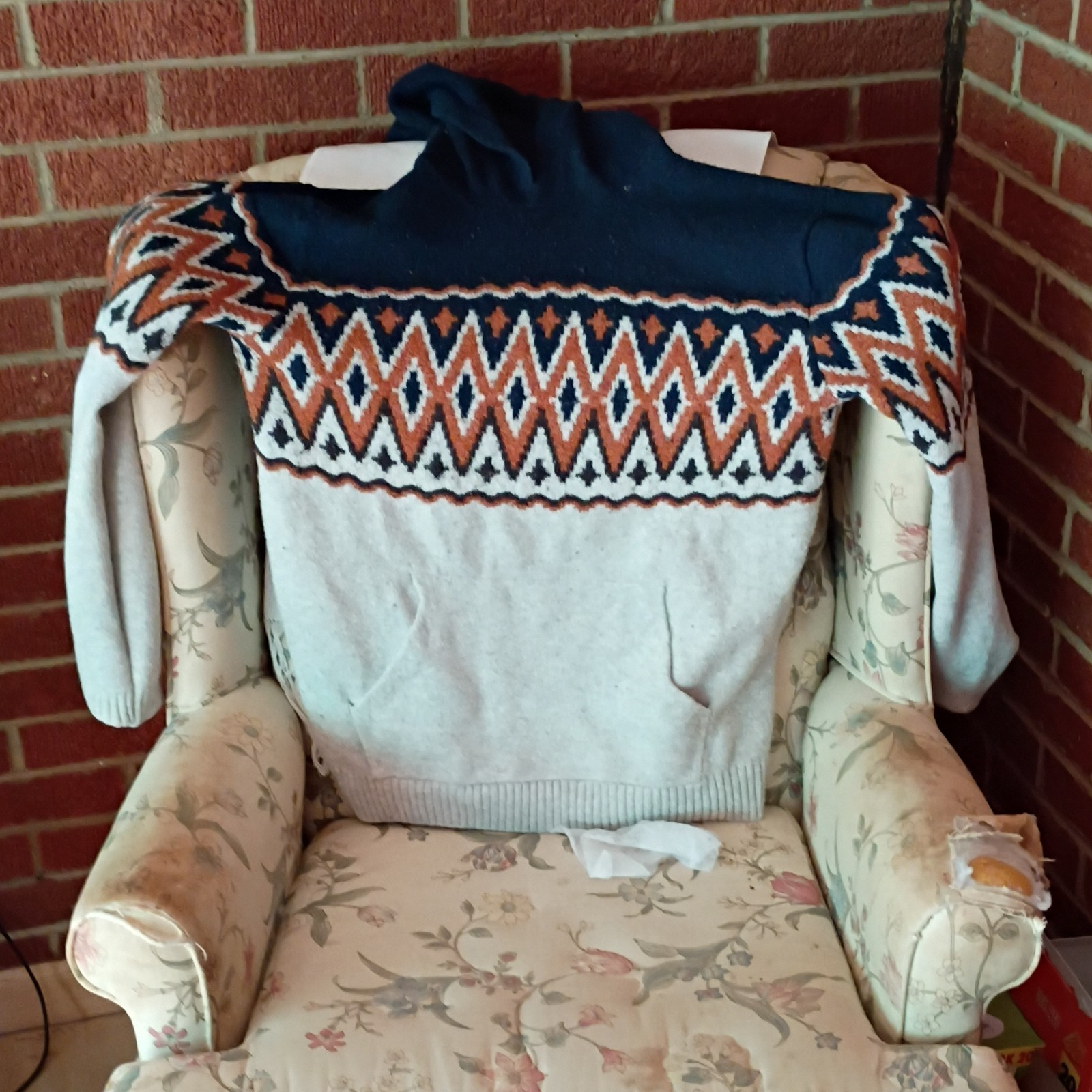 unisex Geometric Pattern Knit Pullover Sweater Na… - image 1