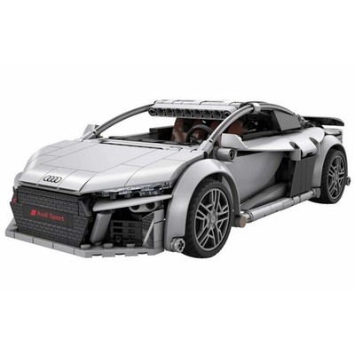 CaDA Audi R8 Coupé grau 1:14 RC-Blockmodell - 575 Bauteile 28×13,5×9 cm