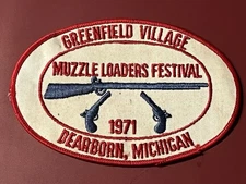 VINTAGE “1971 MUZZLE  LOADERS FESTIVAL ” PATCH DEARBORN MICHIGAN