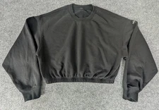 ALO Yoga Devotion Cropped Pullover Sweatshirt Women's Size Large Black 
