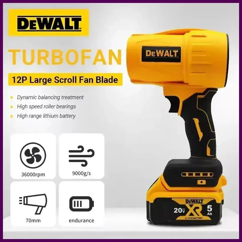 DEWALT 20V Cordless Air Blower | Brushless Handheld Turbo Fan, Rechargeable⭐⭐⭐⭐⭐