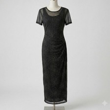 AGB vintage 90  s whimsigoth lbd mesh grunge goth beaded maxi size 12 dress