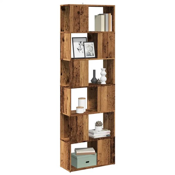 Raumteiler BüCherregal Altholz-Optik 60X24X186 Cm Standregal-image