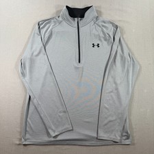 Under Armour UA Tech Quarter Zip Pullover Mens Large Gray HeatGear 1242220 Golf