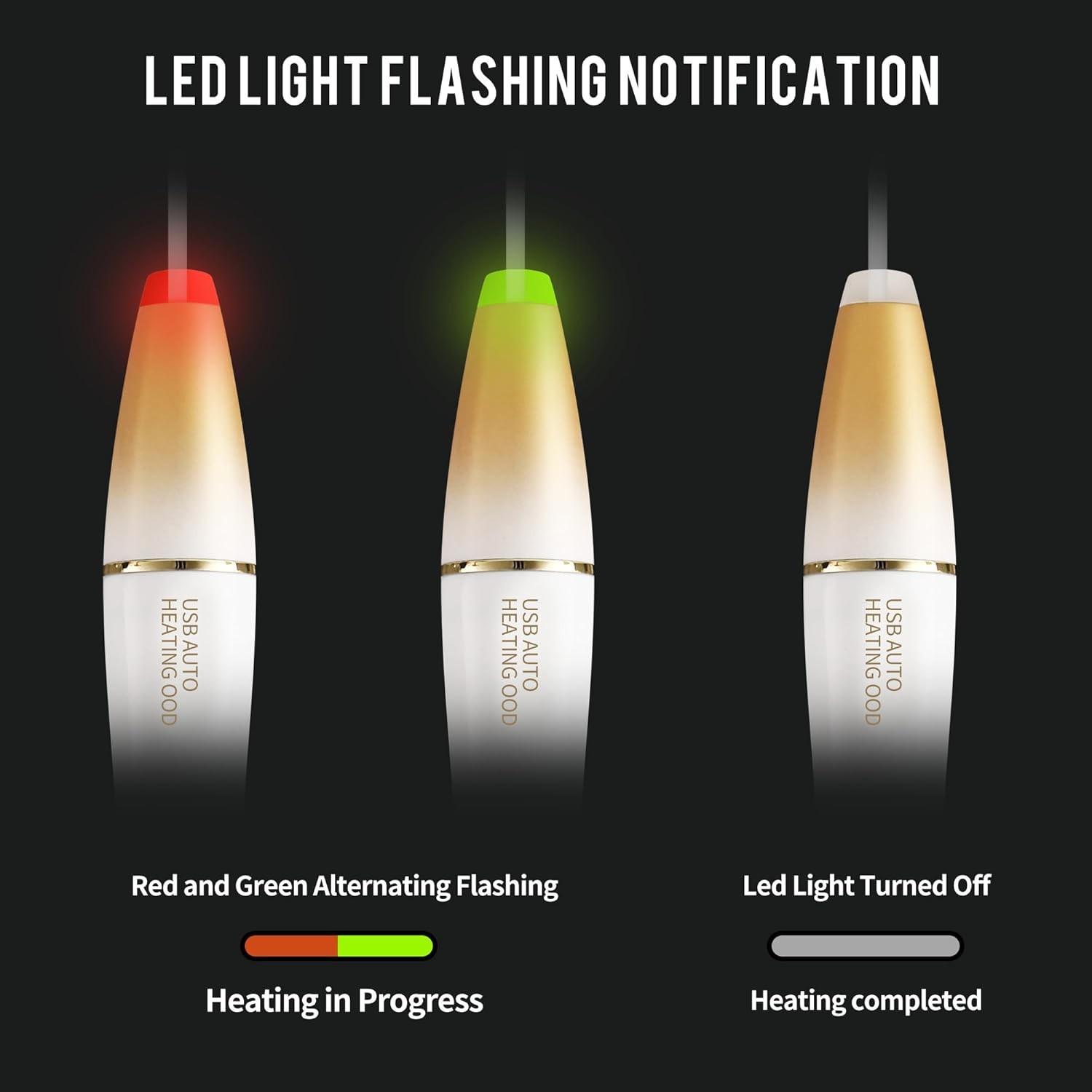 USB Heating Rod for Doll, LED Indicator Portable Toy Warmer, Automatic White 