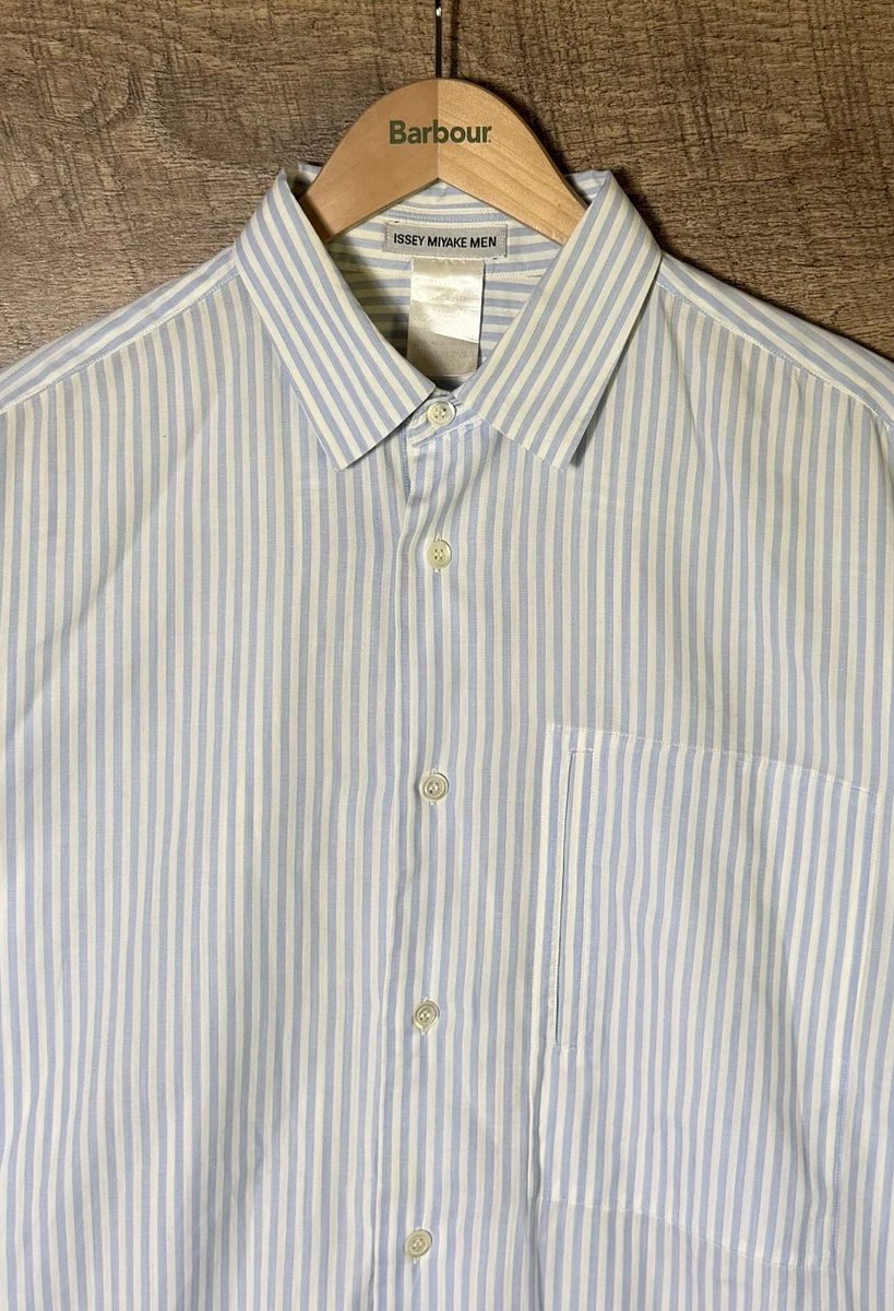ISSEY MIYAKE Long Sleeve Striped Casual Button-Down Shirts for Men