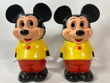 Lot of 2 Wind Up Walking Mickey Mouse Toys ILLCO Vintage Walt Disney For Parts