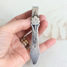 Ancien Grand Crochet de CHATELAINE Argent Massif XIXè Poinçon Minerve