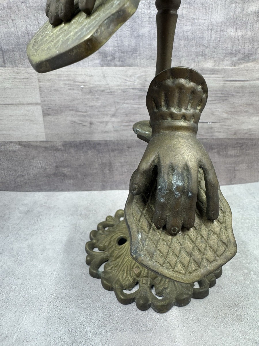 Vintage Brass Hand Clip Stand Glove Letter Picture Holder Hand