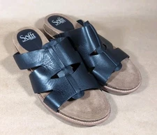 Sofft Women's 9.5 New Balin slides mule sandals Black leather Comfort CBUA22