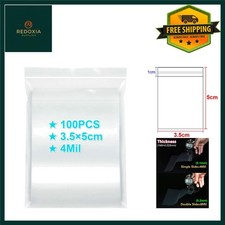 Clear Resealable Zipper Bags 4 Mil Thick 3.5x5cm 100 PC Storage