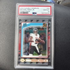 2024 Clearly Donruss Team Logos #59 Michael Penix Jr (RR) /7 PSA GEM MT 10 POP 1