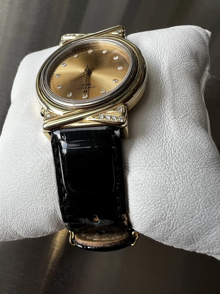 RARITÄT – JUNGHANS MEGA – EDITION – GOLD 585 – DIAMANTEN – FUNKUHR – Damenuhr - Bild 4 von 4