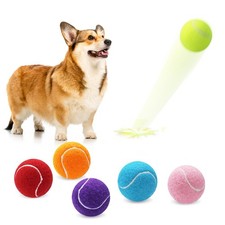 6 PCS Small Tennis Balls 2 Inch For Dogs Colorful Pet Playing Ball Multicolor