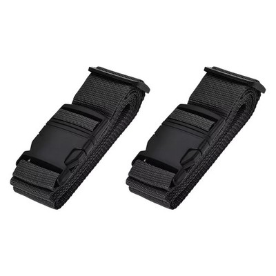 Gepäckgurte Koffergurte mit Schnalle Reise Packen, schwarz 2 Stück 2,5 cm*150 cm