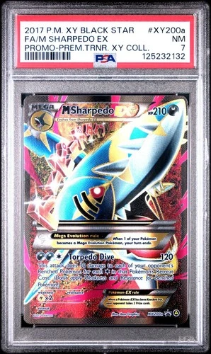 2017 Pokemon Xy Black Star Promo Full Art FA M Sharpedo Ex #XY200a PSA 7 NM
