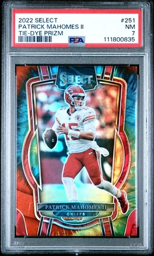 2022 PANINI SELECT TIE-DYE PRIZM #251 PATRICK MAHOMES II 21/25 PSA 7