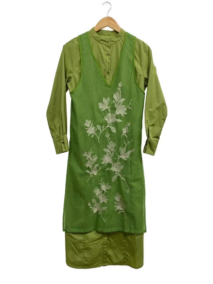 AMERI Shirt Dress S Polyester GRN Solid 012105604… - image 1