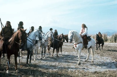 Swiss actress Ursula Andress on the set of the film 'Red Sun' dire- Old Photo