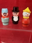 Fisher Price Wood Little People TRAIN, CLOWN & RINGMASTER Original VTG Toy 1976