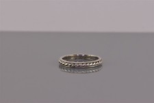Sterling Silver 3mm Twisted Cable Stackable Eternity Solid Band Ring 925 Sz: 8