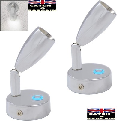 Facon 2er Pack LED RV Wandleuchte Nachttisch Leselampe mit Touch Schalter (D275)