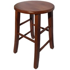 Sgabello  sedia tondo legno massello noce h47cm bar casa pub ristorante pizzeria