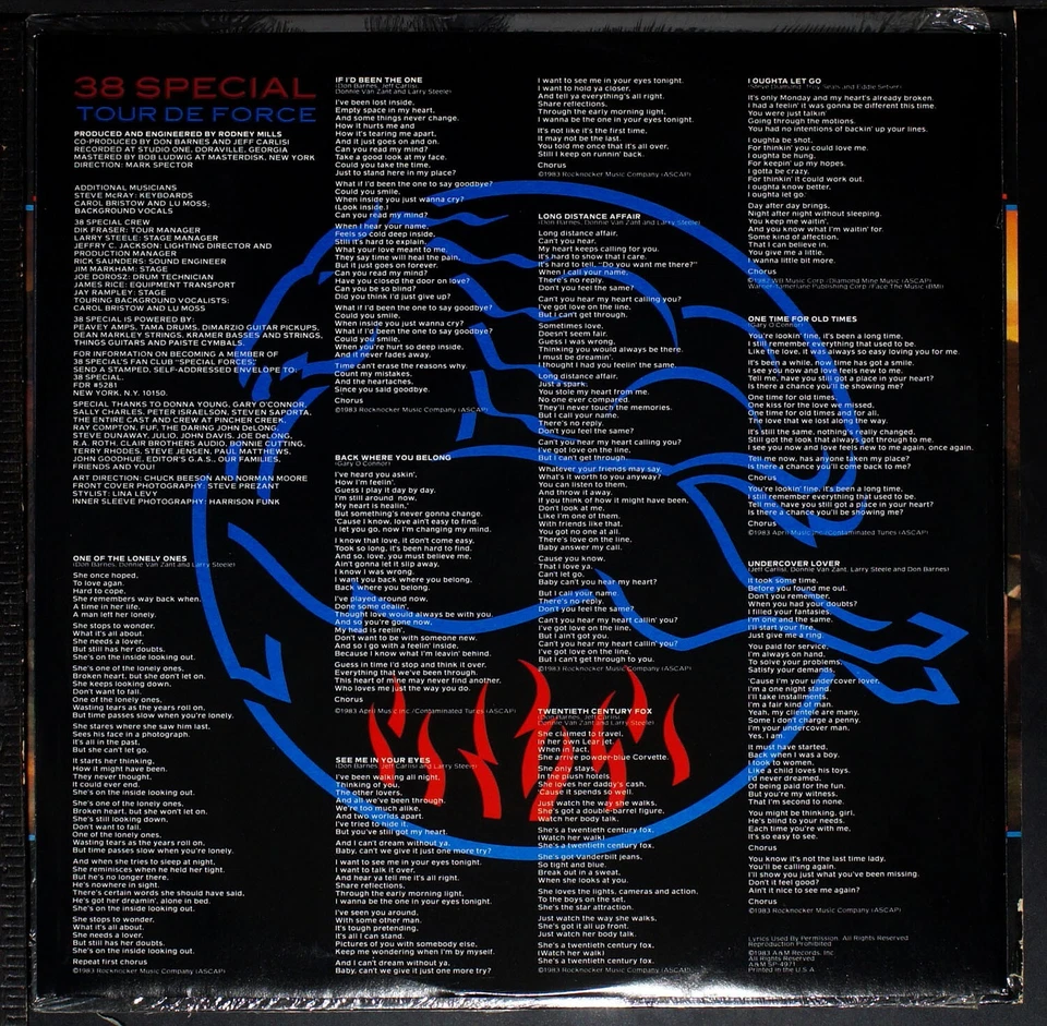 38 Special - Tour De Force - original LP record [NHA1-150] USA - Image 4 of 4