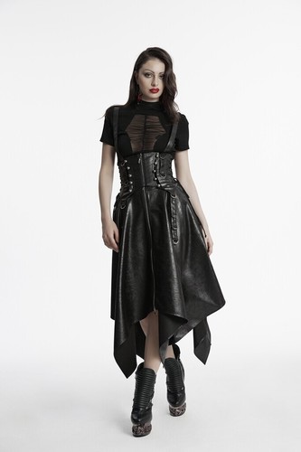Punk Rave Women Black Gothic Punk Faux Leather Versatile Corset Waistband - Bild 10 von 22