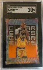 LEBRON JAMES 2019-20 PANINI ILLUSIONS CLEAR SHOTS ORANGE CARD #1 SGC GEM MINT 10