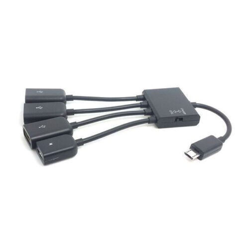 OTG 3 Port Hub Micro USB Host  Adapter Cable with Power for Cell Phone & Tablet - Picture 1 of 6